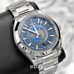 OMEGA Seamaster Aqua Terra World Timer Steel GMT Box Papers 220.10.43.22.03.001