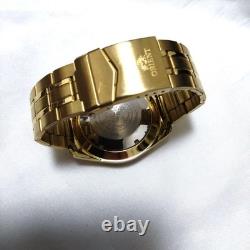 ORIENT Overseas Model GMT World Time 45mm Wristwatch Gold japan Working Rare