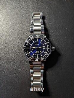 ORIS Aquis GMT Date Automatic Blue Dial Men's Watch, 300m WR, Swiss Made