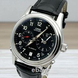 ORIS World Timer GMT Automatic Watch with Calendar Boxed Cleaned Men's