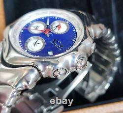 Oakley GMT Watch Custom Polish Case & Band with Blue Dial & Box. WORKS PERFECTLY