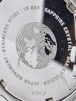 Oakley GMT World Time Alarm 43mm Steel Chronograph Watch Date Sapphire White