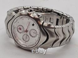 Oakley GMT World Time Alarm 43mm Steel Chronograph Watch Date Sapphire White