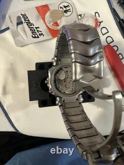 Oakley GMT World Time Alarm Quartz Chronograph Date 43mm Silver White Dial