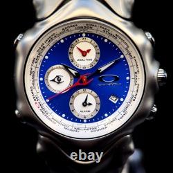 Oakley GMT World Time Chronograph Date Blue Dial With Original Box & Papers