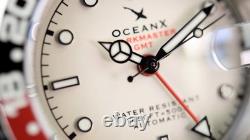 OceanX Sharkmaster GMT Automatic Men's Diver Watch 42mm White Dial SMS-GMT-562