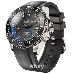 Oceaneva Deep Marine Explorer VI 6000m Titanium GMT Black Blue Automatic Watch
