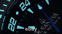 Oceaneva Deep Marine Explorer VI 6000m Titanium GMT Black Blue Automatic Watch