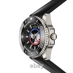 Oceaneva GMT WorldTime Grade 5 Titanium Automatic 6000m Dive Watch, Red Blue