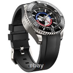 Oceaneva GMT WorldTime Grade 5 Titanium Automatic 6000m Dive Watch, Red Blue