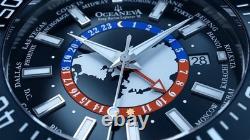 Oceaneva GMT WorldTime Grade 5 Titanium Automatic 6000m Dive Watch, Red Blue