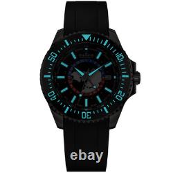 Oceaneva GMT WorldTime Grade 5 Titanium Automatic 6000m Dive Watch, Red Blue