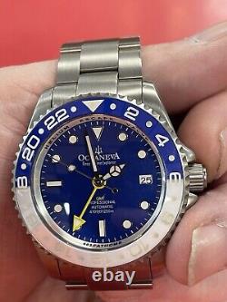 Oceaneva Men's Deep Marine Explorer GMT Watch 1250M Ceramic TITANIUM