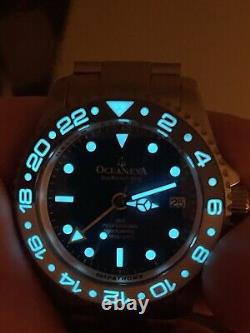 Oceaneva Men's Deep Marine Explorer GMT Watch 1250M Ceramic TITANIUM