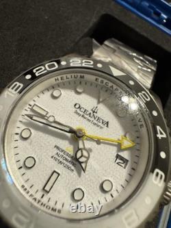 Oceaneva Men's Deep Marine Explorer GMT Watch 1250M TITANIUM With Box, Tags, Card