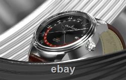 Oceaneva Men's OceanTrek GMT Automatic 200m Leather Black Watch OTBK200M34NH