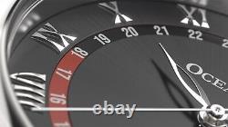 Oceaneva Men's OceanTrek GMT Automatic 200m Leather Black Watch OTBK200M34NH
