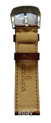 Oceaneva Men's OceanTrek GMT Automatic 200m Leather Black Watch OTBK200M34NH