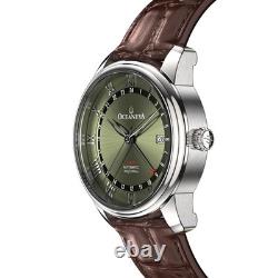 Oceaneva OceanTrek GMT Automatic Leather Olive Watch OTOD200M34NH-Brown Strap