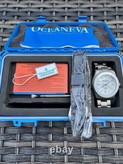Oceaneva Titanium Deep Marine Explorer GMT 1250M All White Men's Watch