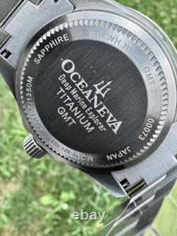 Oceaneva Titanium Deep Marine Explorer GMT 1250M All White Men's Watch
