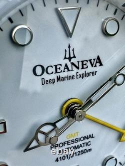 Oceaneva Titanium Deep Marine Explorer GMT 1250M All White Men's Watch
