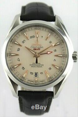 Omega Seamaster Aqua Terra Gmt 231.13.43.22.02.004 Co Axial Brown Leather Watch