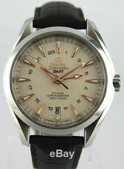 Omega Seamaster Aqua Terra Gmt 231.13.43.22.02.004 Co Axial Brown Leather Watch