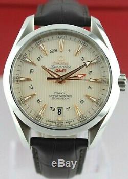 Omega Seamaster Aqua Terra Gmt 231.13.43.22.02.004 Co Axial Brown Leather Watch