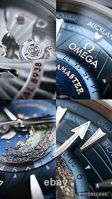 Omega Seamaster Aqua Terra World Timer GMT Blue Steel 43mm Men's Swiss Watch Set