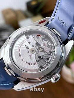 Omega Seamaster Aqua Terra World Timer GMT Blue Steel 43mm Men's Swiss Watch Set