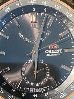 Orient FA06001B Men's Adventurer Black/Brown Dial Automatic World Time GMT Watch
