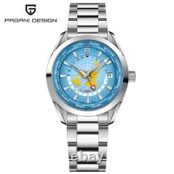 PAGANI DESIGN GMT World Time Men's Automatic Watch NH34A Sapphire 100m WR
