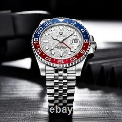 PAGANI DESIGN PD-1662 Master GMT Pepsi Meteorite Automatic Watch Jubilee NEW