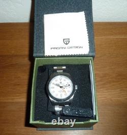 PAGANI DESIGN WHITE PD-1682 V2 STEVE MCQUEEN GMT AUTOMATIC WATCH, 42mm NEW UNWORN