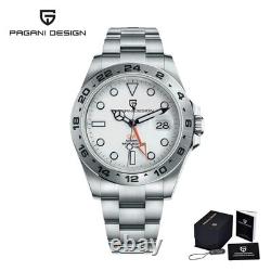 PAGANI DESIGN WHITE PD-1682 V2 STEVE MCQUEEN GMT AUTOMATIC WATCH, 42mm NEW UNWORN