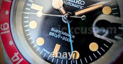 PEPSI SOLID TITANIUM Automatic GMT Sub Diver Retro dial Mod Watch 40mm SAPPHIRE