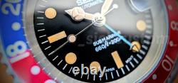 PEPSI SOLID TITANIUM Automatic GMT Sub Diver Retro dial Mod Watch 40mm SAPPHIRE