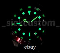 PEPSI SOLID TITANIUM Automatic GMT Sub Diver Retro dial Mod Watch 40mm SAPPHIRE