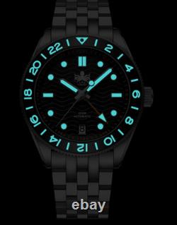 PHOIBOS WAVE MASTER GMT 200M Automatic Diver Watch PY049H Purple