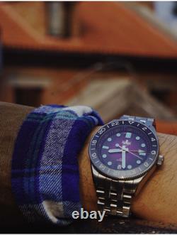 PHOIBOS WAVE MASTER GMT 200M Automatic Diver Watch PY049H Purple