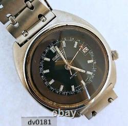 PROJECT TO FIX SEIKO WORLD TIME GMT 6117 6410 MENS SS AUTO 9d3728 EU SHIP WATCH