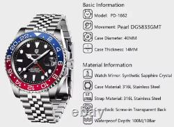 Pagani Design 1662 40mm Pilot GMT 4 Hand 24hr Bezel Sapphire Date 100m Automatic