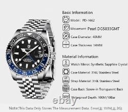 Pagani Design Batman GMT Men's Automatic Watch Mechanical Homage PD-1662