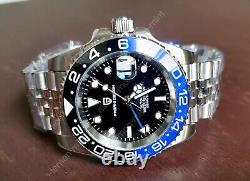Pagani Design GMT NH34 Automatic Watch Batgirl Batman Blue Black Bezel Jubilee