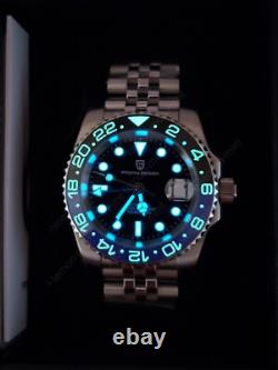 Pagani Design GMT NH34 Automatic Watch Batgirl Batman Blue Black Bezel Jubilee