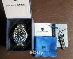 Pagani Design GMT NH34 Automatic Watch Batgirl Batman Blue Black Bezel Jubilee