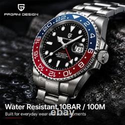 Pagani Design PD-1662 GMT Automatic Men's Watch Steel Jubilee V2 Pepsi