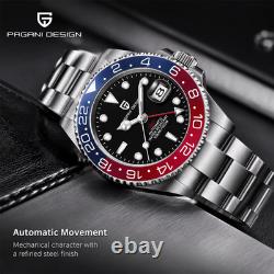 Pagani Design PD-1662 GMT Automatic Men's Watch Steel Jubilee V2 Pepsi