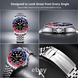 Pagani Design PD-1662 GMT Automatic Men's Watch Steel Jubilee V2 Pepsi